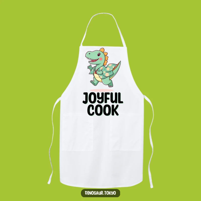 Funny Dinosaur Kimono Apron, Playful Dino Art, Kitchen Whimsy Gift