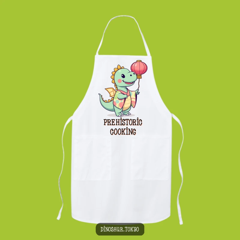 Funny Dinosaur Kimono Apron - Vibrant Kitchen Art Gift for Cooks