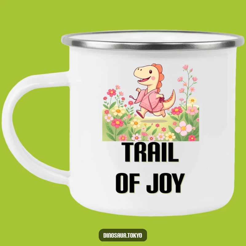 Funny Dino Kimono Camping Mug: Outdoor Joy - Your Funny Gift Companion