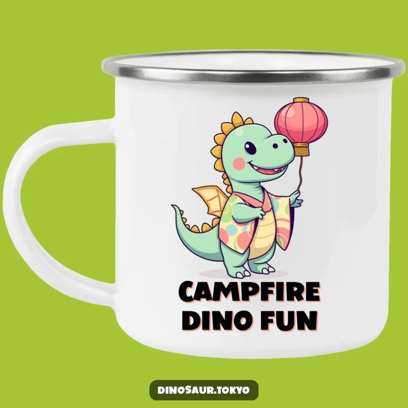Funny Dinosaur Kimono Camping Mug - Vibrant Art Cup Gift for Adventures