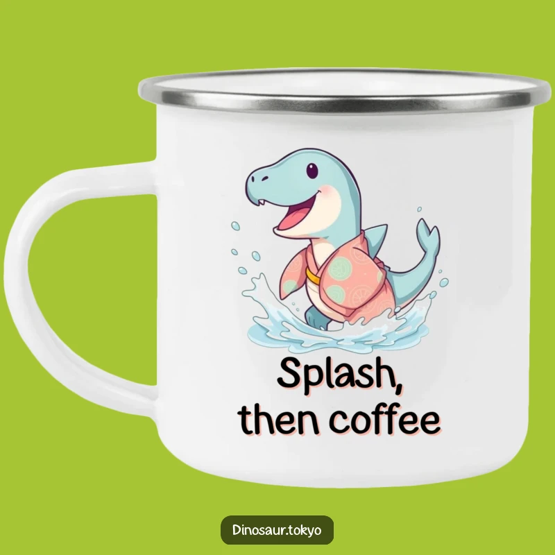 Funny Ichthyosaurus Kimono Camping Mug: Splashy Adventures Ahead