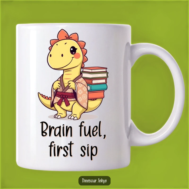 Funny Mischievous Dino Bookworm Mug: Hilarious Gift for Clever Dinosaurs!