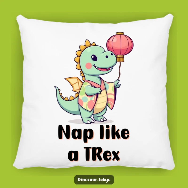 Funny Dinosaur Kimono Pillow - Cozy Vibrant Art Cushion Gift