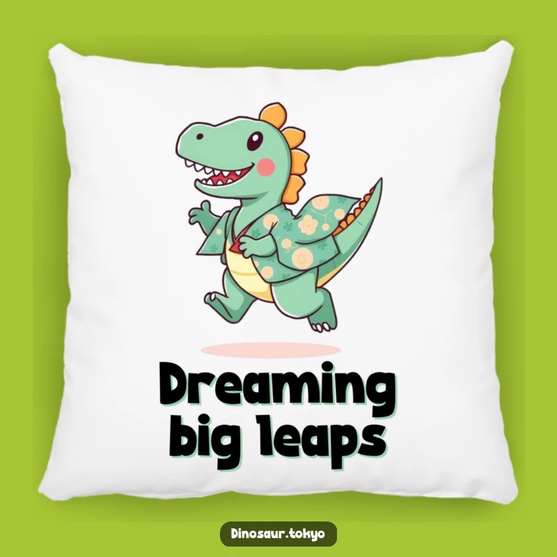 Funny Dinosaur Kimono Pillow, Playful Dino Art, Cozy Whimsical Comfort Gift