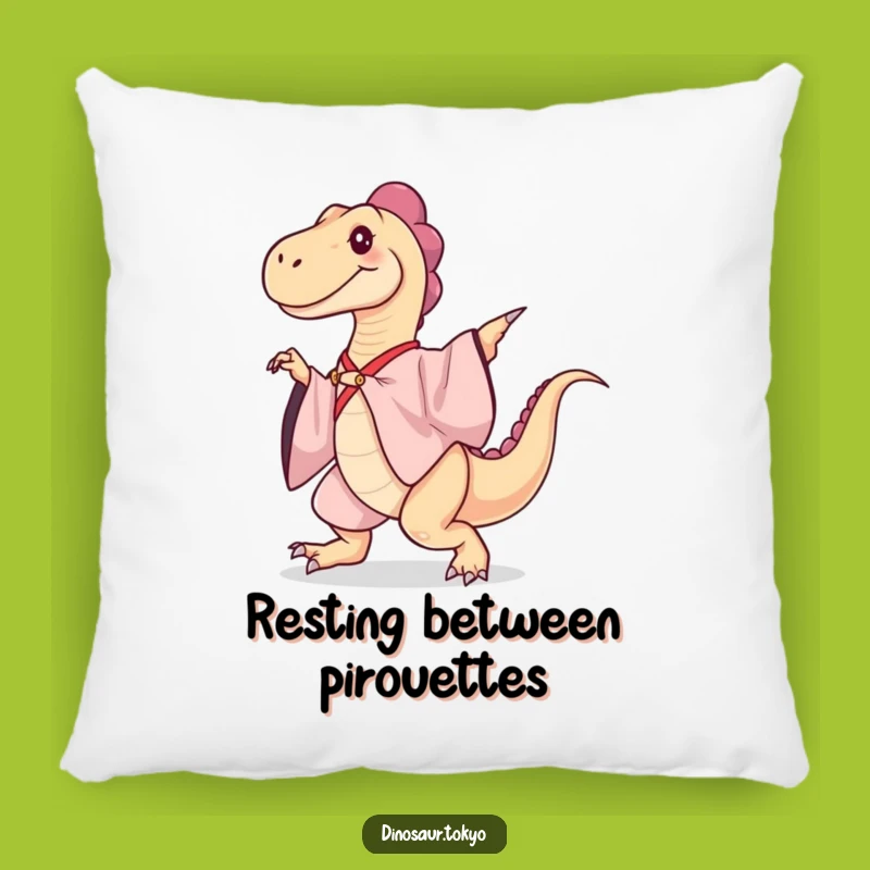 Funny Kimono Dinosaur Pillow: Cozy Comfort with a Prehistoric Dance Twist