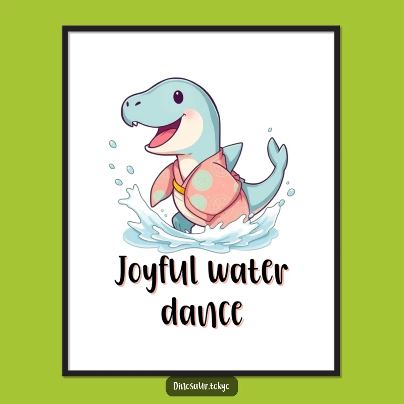 Funny Ichthyosaurus Kimono Digital Art: Joyful Splash for Your Walls