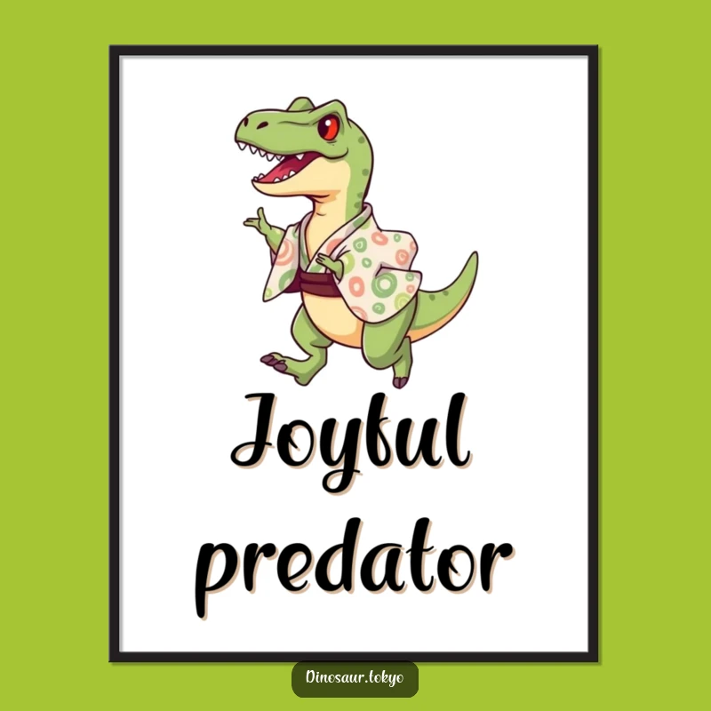 Funny Velociraptor Kimono Digital Art - Instant Download Dino Joy Print