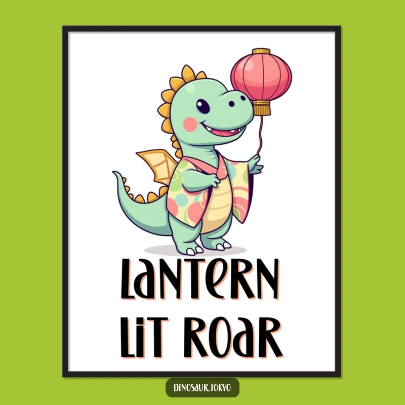 Funny Dinosaur Kimono Poster - Vibrant Art Print Gift for Walls