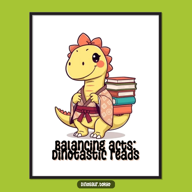 Free Printable Wall Art: Mischievous Dino Scholar for a Quirky, Humorous Room