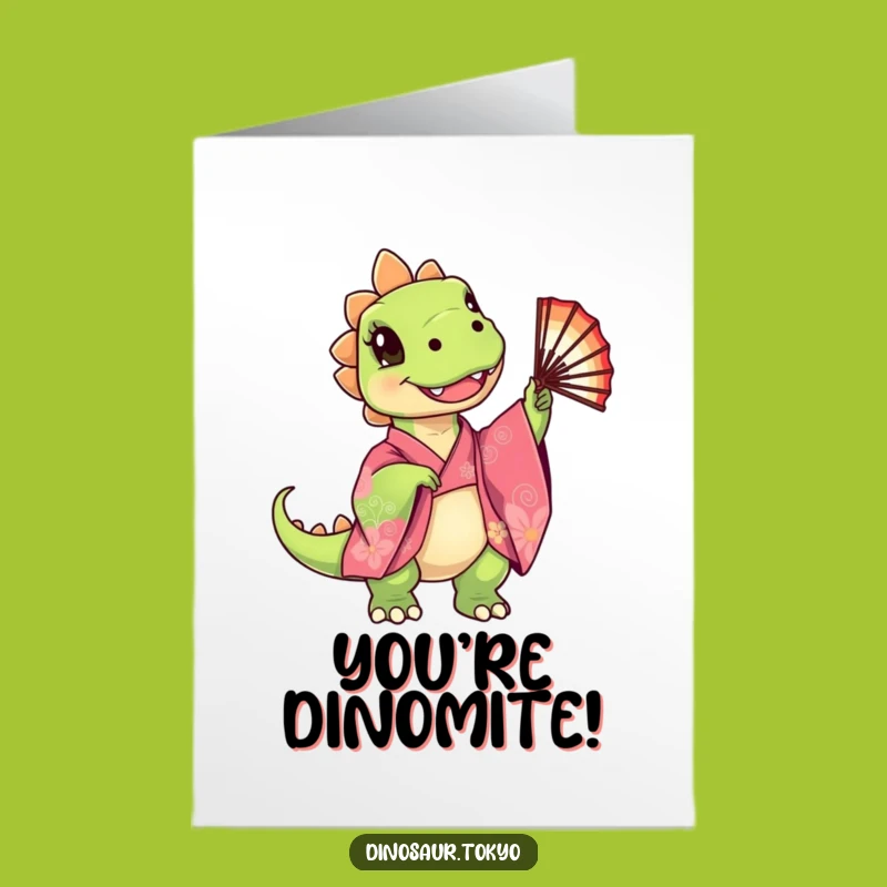 Free Printable Congrats Card: Dancing Dino, Humorous Downloadable Gift for Big Wins