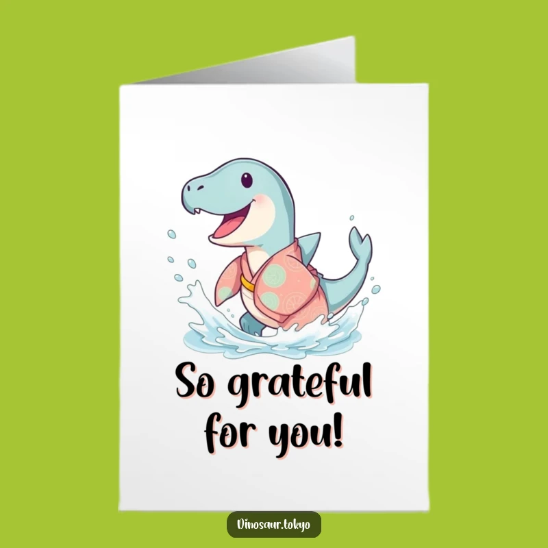 Free Printable Thank You Card: Ichthyosaurus Splash to Show Your Deepest Gratitude