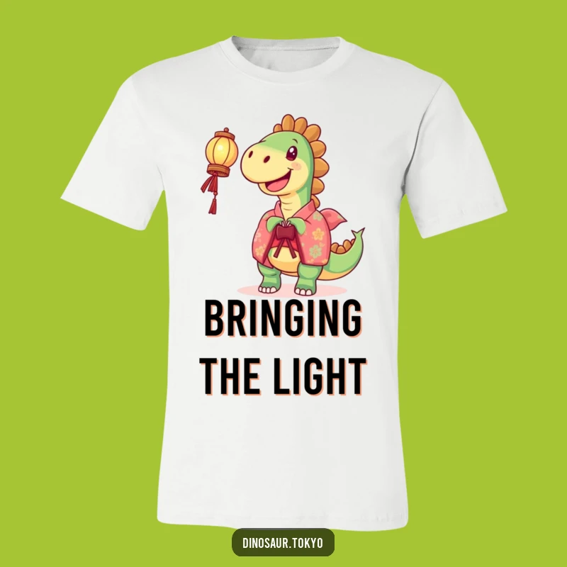 Funny Joyful Dinosaur Lantern T-Shirt: Wear Your Happiness with Dino Charm