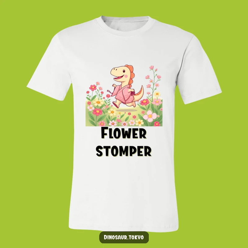 Funny Dino Kimono T-Shirt: Blooming Flower Dancer - Awesome Funny Gift