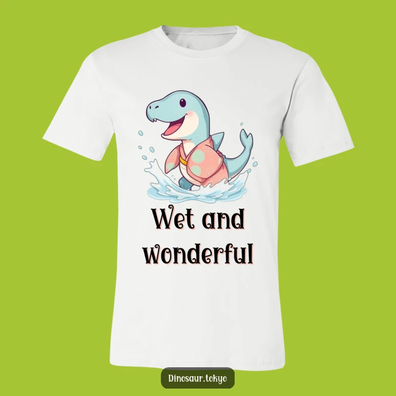Funny Ichthyosaurus Kimono T-Shirt: Joyful Splash of Ancient Sea Style